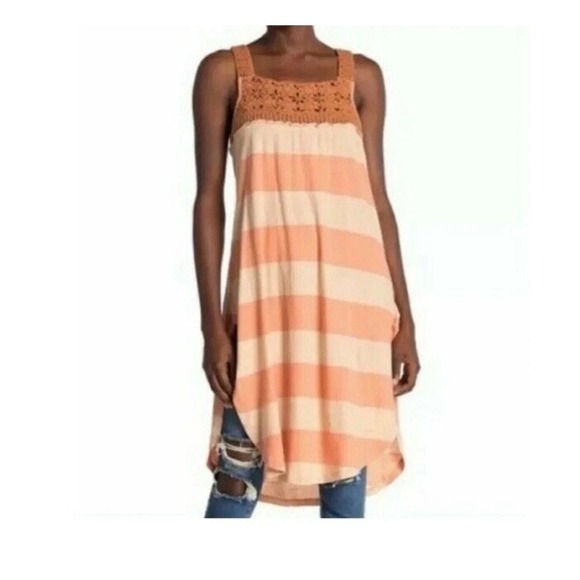 Free People Sayulita Combo Linen Blend Tunic Top Size Small Summer Travel NWT - Picture 1 of 14